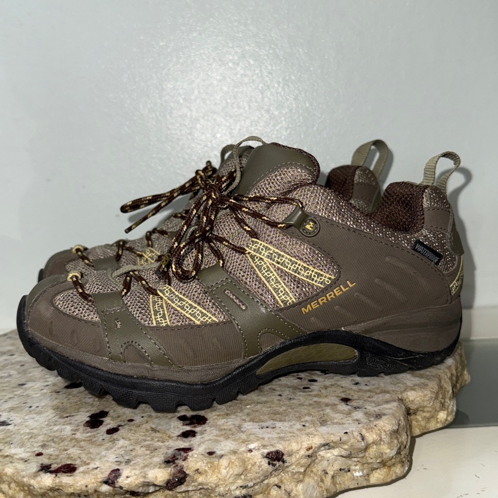 Merrell Siren Sport 2 Low Cut Brindle Olive Waterproof Hiking Shoes Sneakers 6.5 - Picture 5 of 16